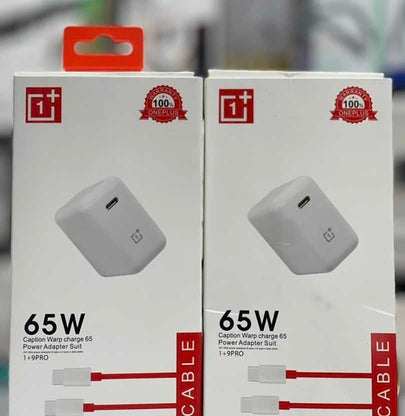 One Plus | 65W | Warp Charger | With USB Type-C Cable | Cable & Charger