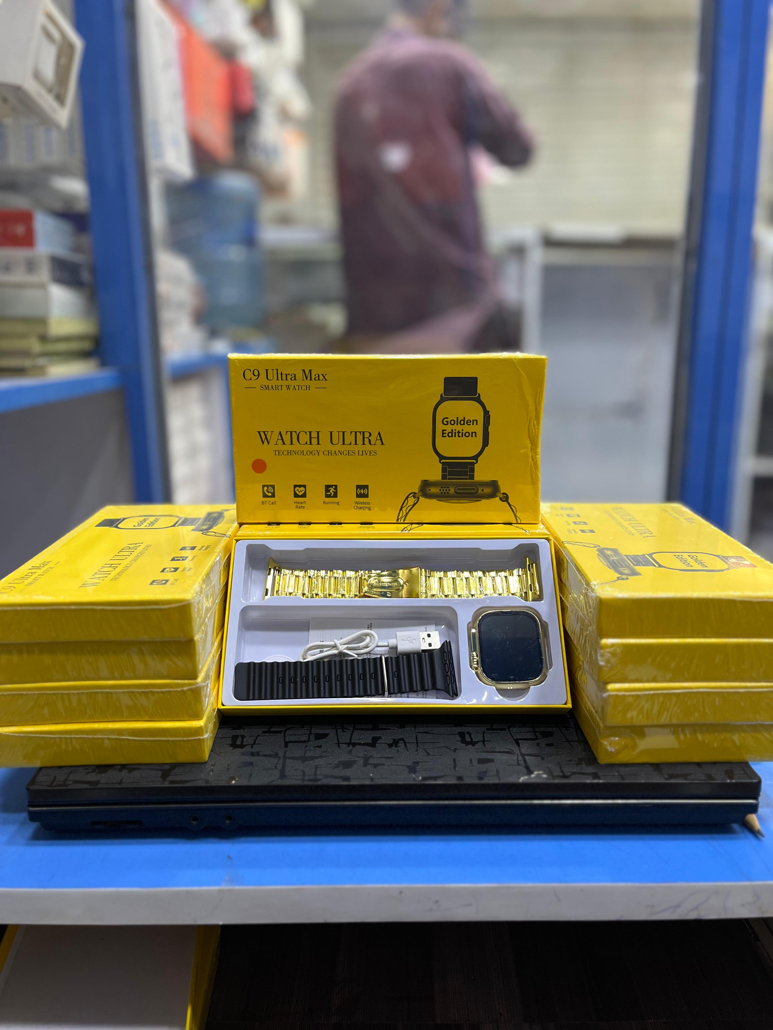 C9 Ultra Max Gold Edition Color Smartwatch 2.1 Inch Screen WITH Hryfine APP