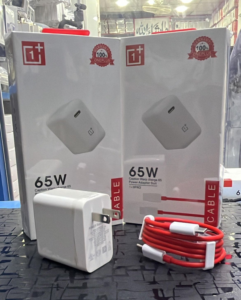 One Plus | 65W | Warp Charger | With USB Type-C Cable | Cable & Charger