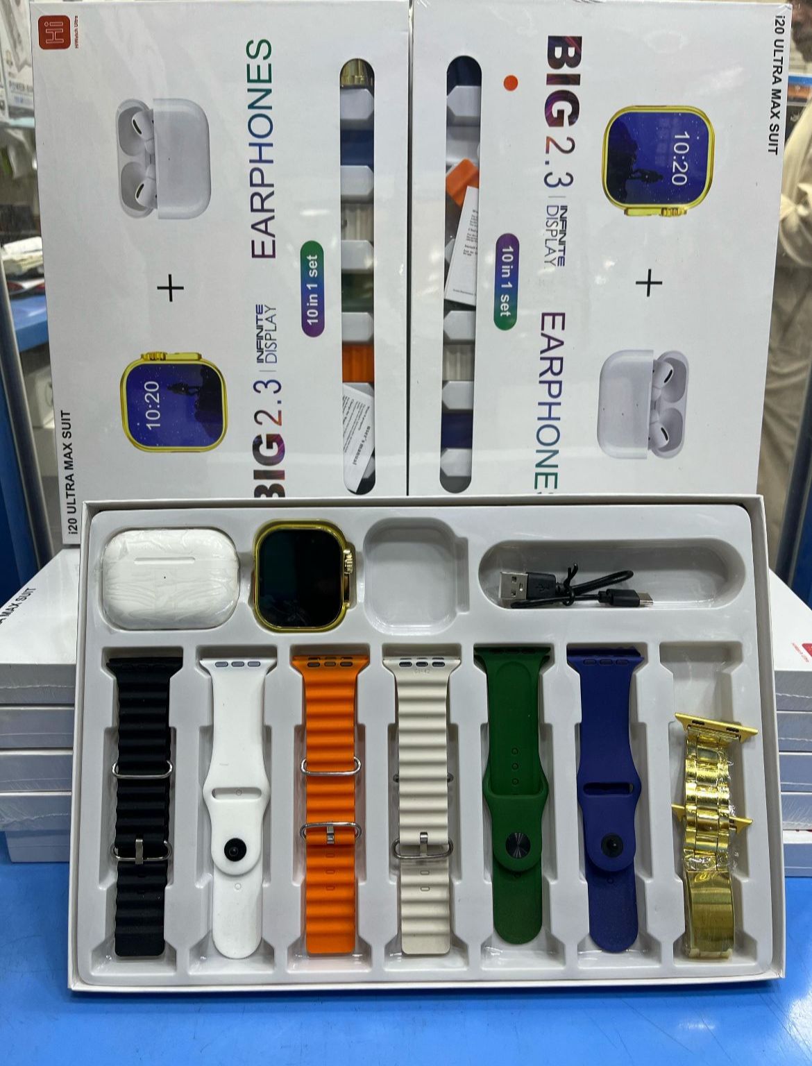 I20 Ultra Max Suit Smart Watch 10 in 1 Box with AirPods