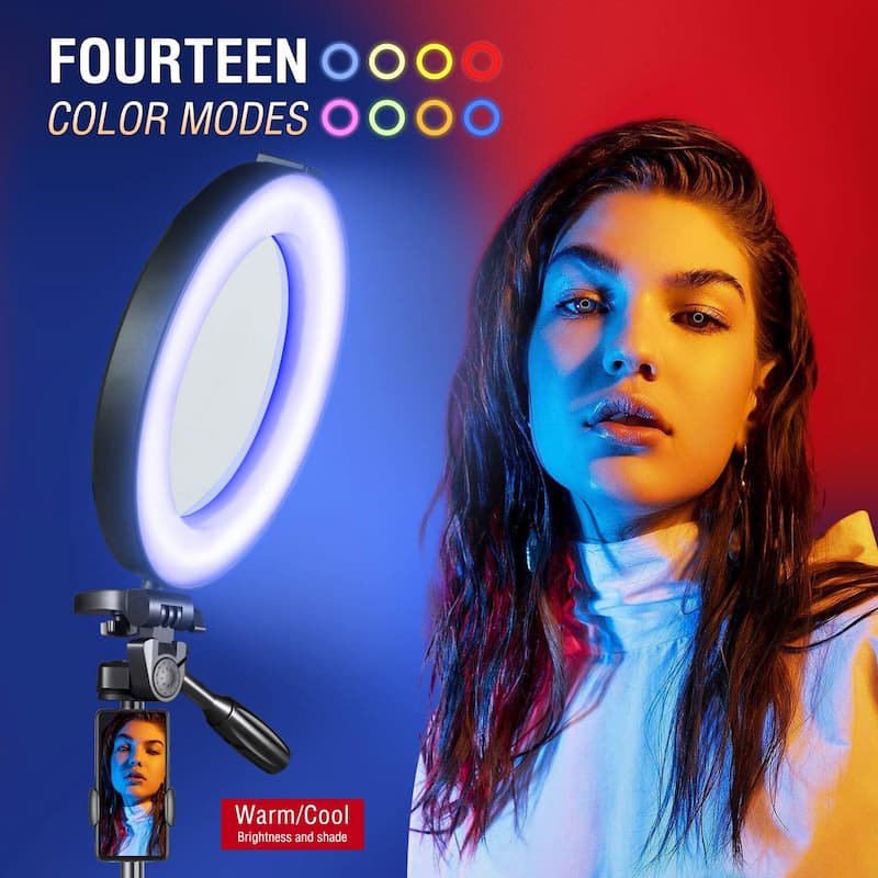 MJ33 33cm 13-inch RGB LED Ring Light with Phone Clip