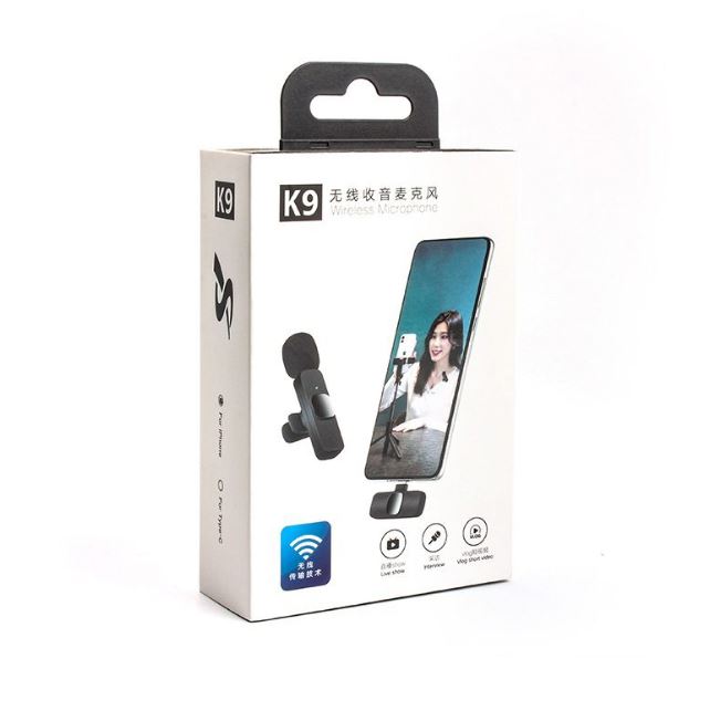 Wireless Microphone Audio Video Recording K9 Double MIC 3in1 Wireless Microphone