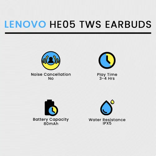 Lenovo HE05 TWS Wireless Earbuds